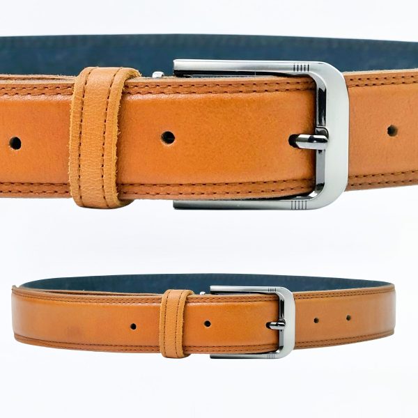 Ceinture en cuir . Camel – Image 2