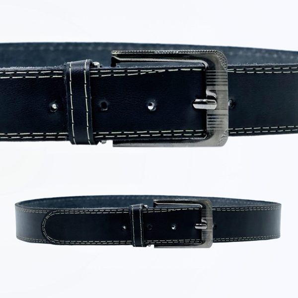 Ceinture en cuir . Noir – Image 3